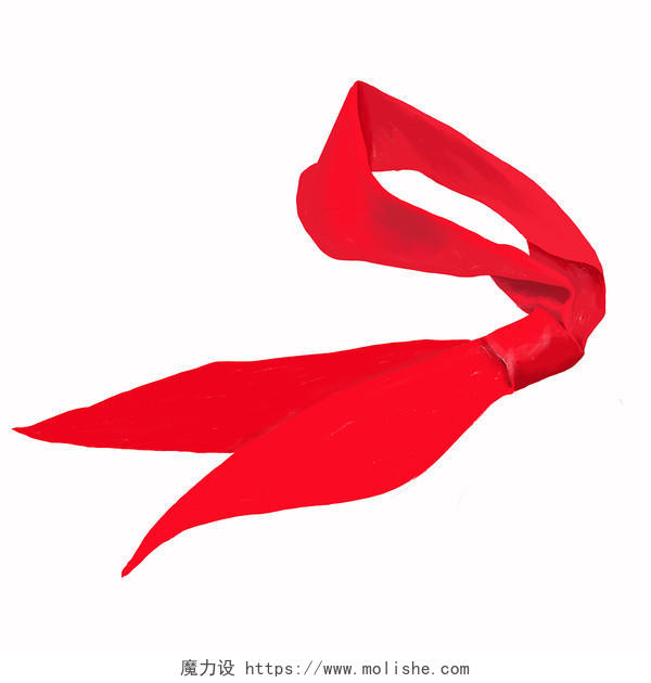 竞选红领巾红色卡通带一点暗色的红色红领巾